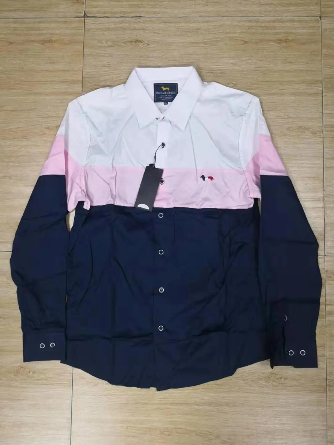 Бренд Harmont Blain рубашка с вышивкой camisa masculina мужские рубашки длинным рукавом хлопок