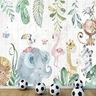 Настенные 3D обои ручной росписи, деревянная доска с изображением животных и леса, Фреска для детской комнаты, самоклеящиеся водонепроницаемые наклейки на стену