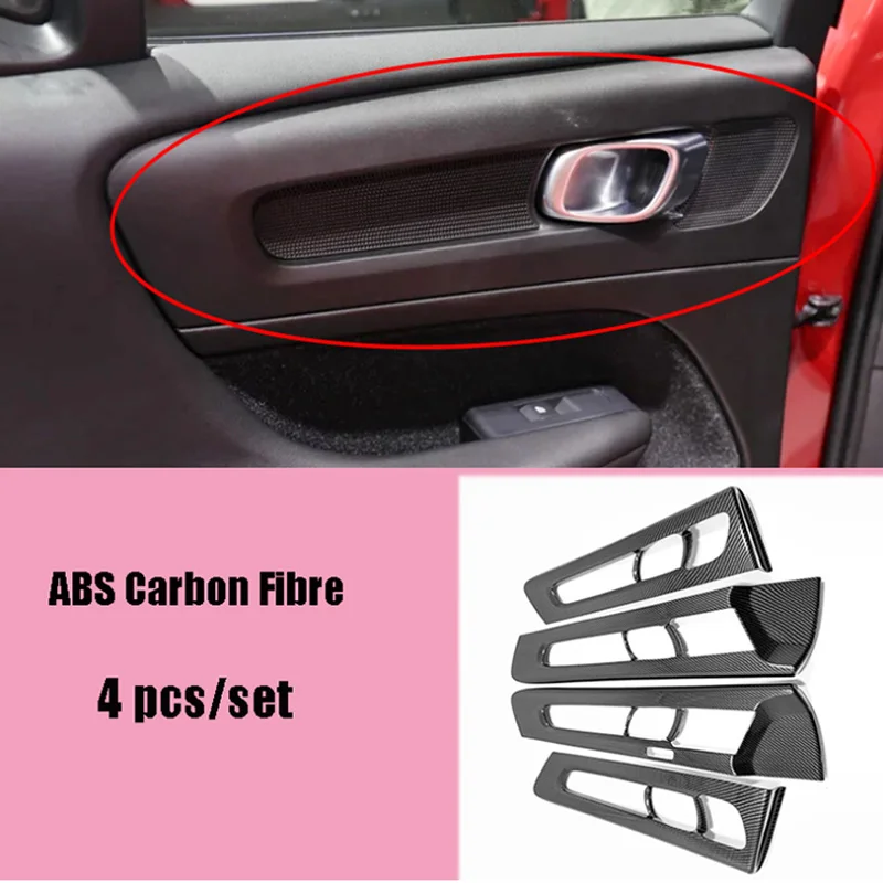 Для Volvo XC40 2017 2018 2019 ABS углеродное волокно Автомобильная внутренняя дверная чаша