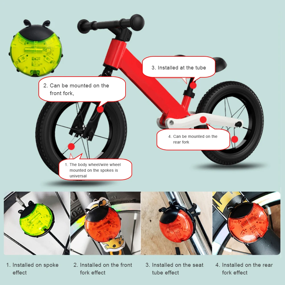 Велосипедный светильник с передними велосипедными спицами детский Mtb