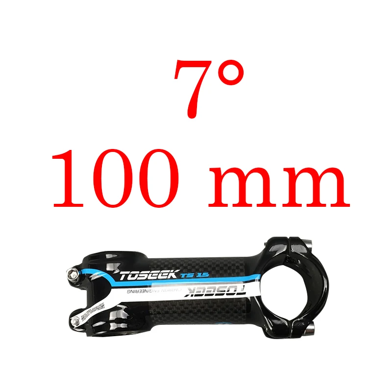 Blue 100mm Toseek велосипед стержень супер светильник 102 г! Угол 7 длина 70 мм-110 мм Высококачественный углеродный алюминиевый стержень красный синий зеленый желтый Глянец - Цвет: Blue 100mm