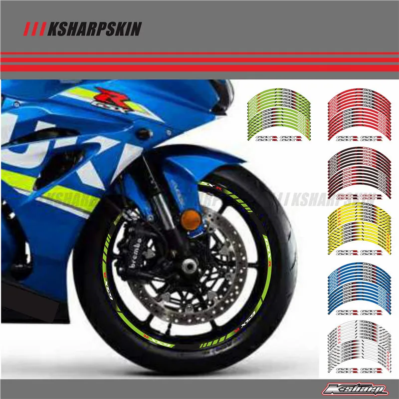 12 X Толстые края внешний обод наклейка полоса колеса наклейки все для SUZUKI GSXR 250 400