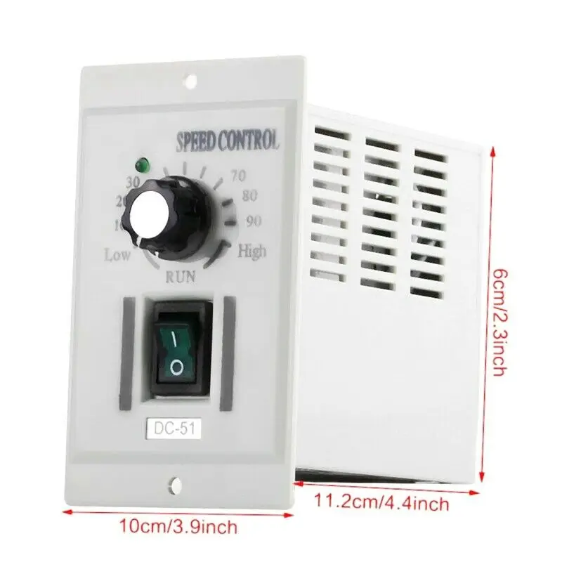 

110V 400W Knob Motor Speed Controller Dc 0-90V Variable Adjust Lathe Control
