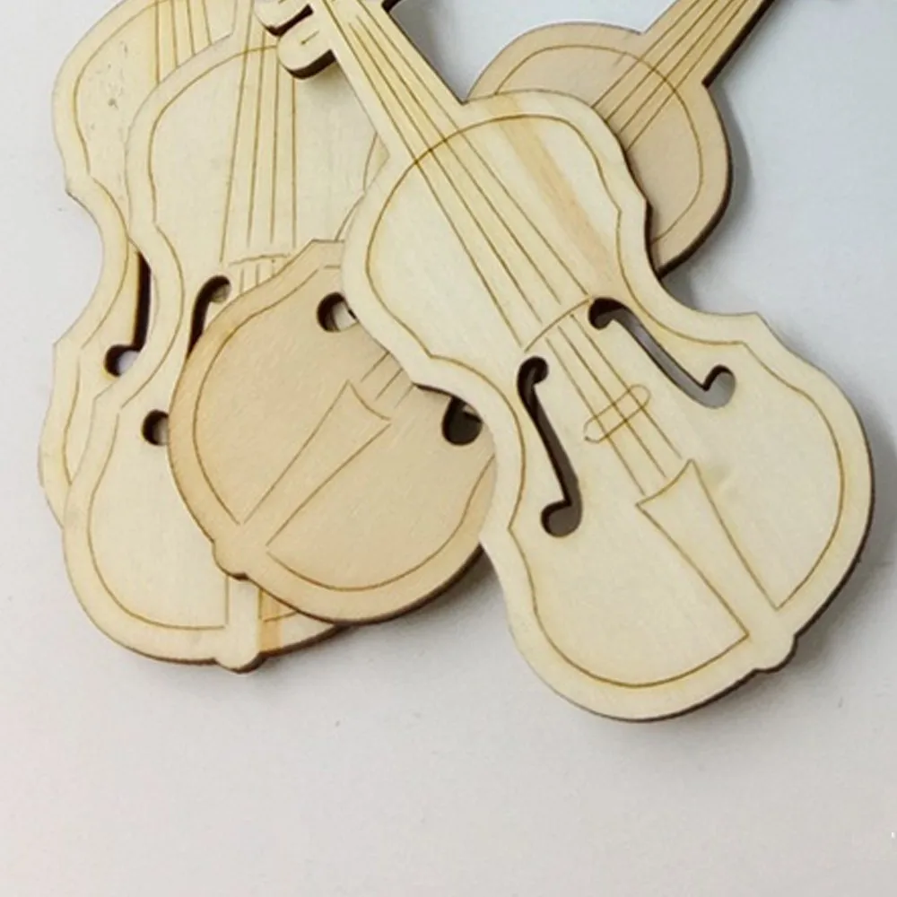 10 шт./пакет скрипка гитара деревянная пластина украшения дома деревянные ремесла