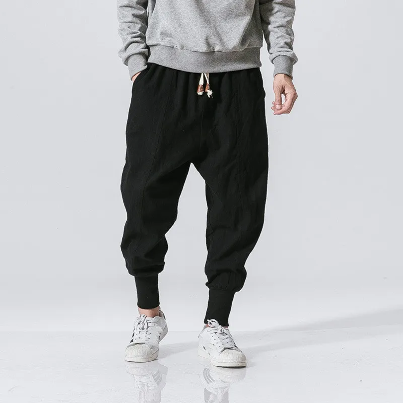 Новинка 2021 мешковатые брюки с заниженным шаговым швом повседневные мужские