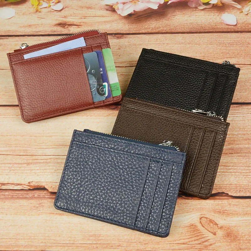 Большой широкий держатель для удостоверения личности из натуральной кожи Модный