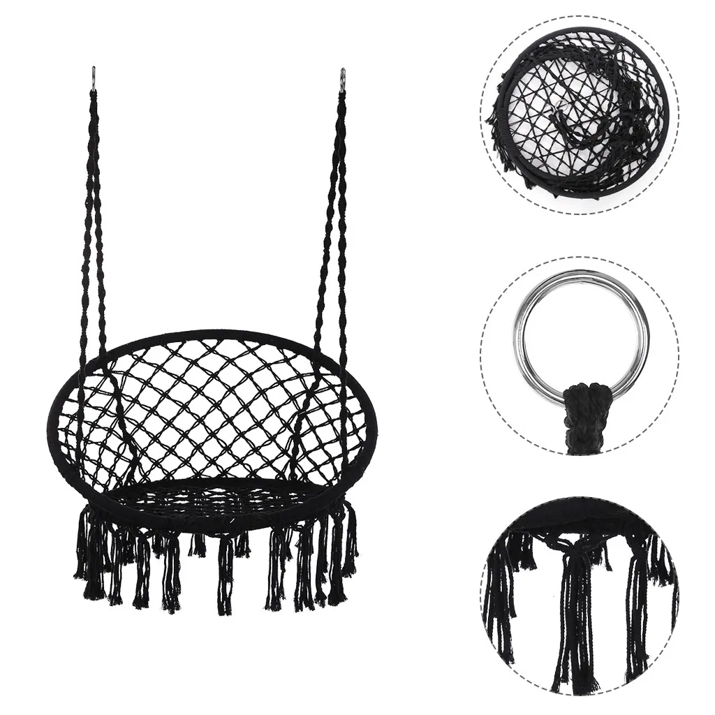 

US STORE Kids Adults Swing Chair Macrame Swing Hand Made Swing Chair Prefect For Indoor/outdoor Parent-child Interactive