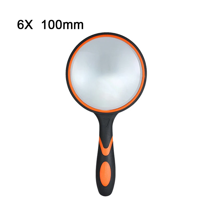 

6X 7X 8X 10X Magnifying Glass Handheld Magnifier 50/65/75/100mm Lens Diameter for Antique Jade Jewelry Newspaper Book Reading