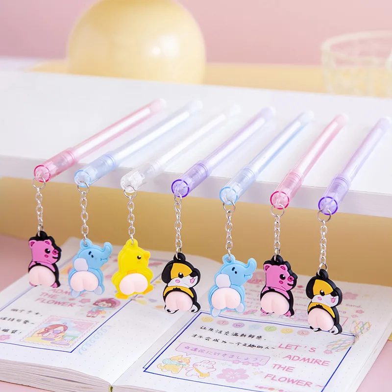 

40pcs Cute Dog Duck Pig Elephant Pendant Pens for School Supplies Kawaii Stationery Pens Office Accessories Kids Prizes Fashion