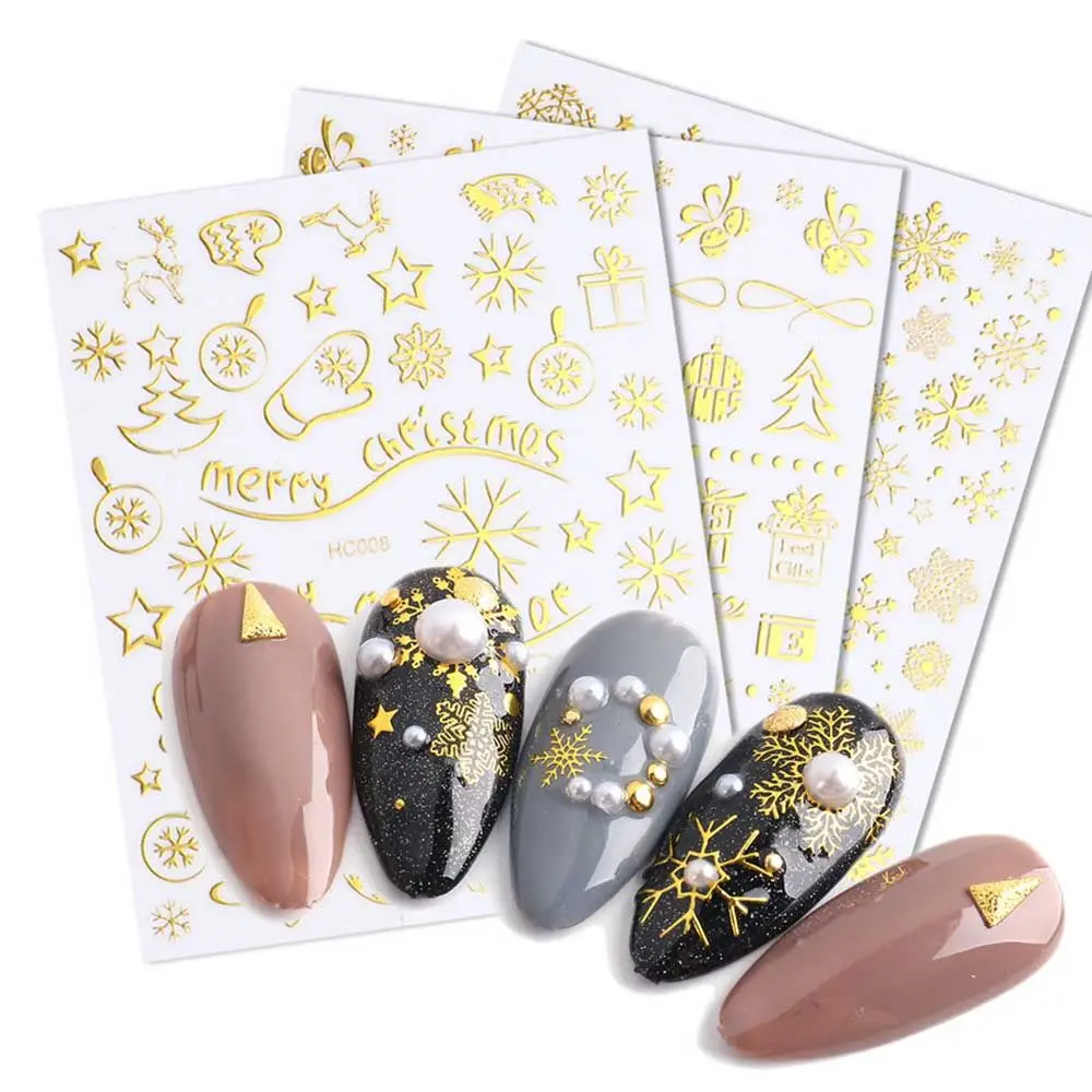 

Голографические 3D наклейки для ногтей с Санта-Клаусом