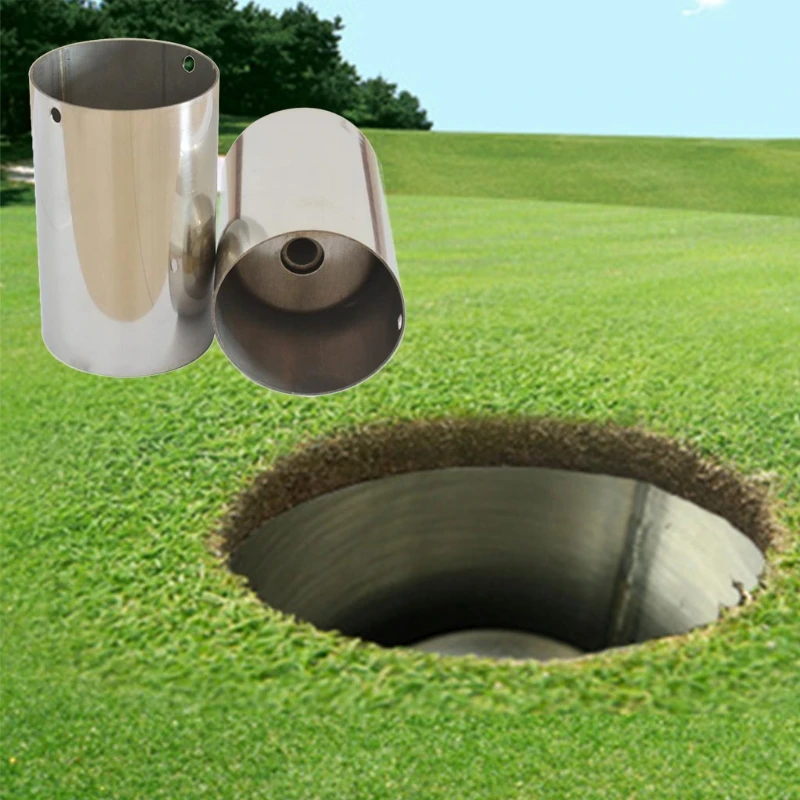 

Indoor Practice Golf Hole Cup Premium Stainless Steel Flagpole Hole Protect Hole