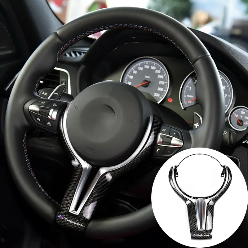 Скидка Отделка рулевого колеса для BMW M2 M3 M4 F87 F80 F82 M6 F06 F12 F13 F15 X5M F85 F16 X6M F86, чехол рулевого колеса из углеродного волокна