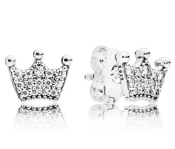 

Женские серьги-гвоздики в виде зачарованной короны из серебра 925 пробы