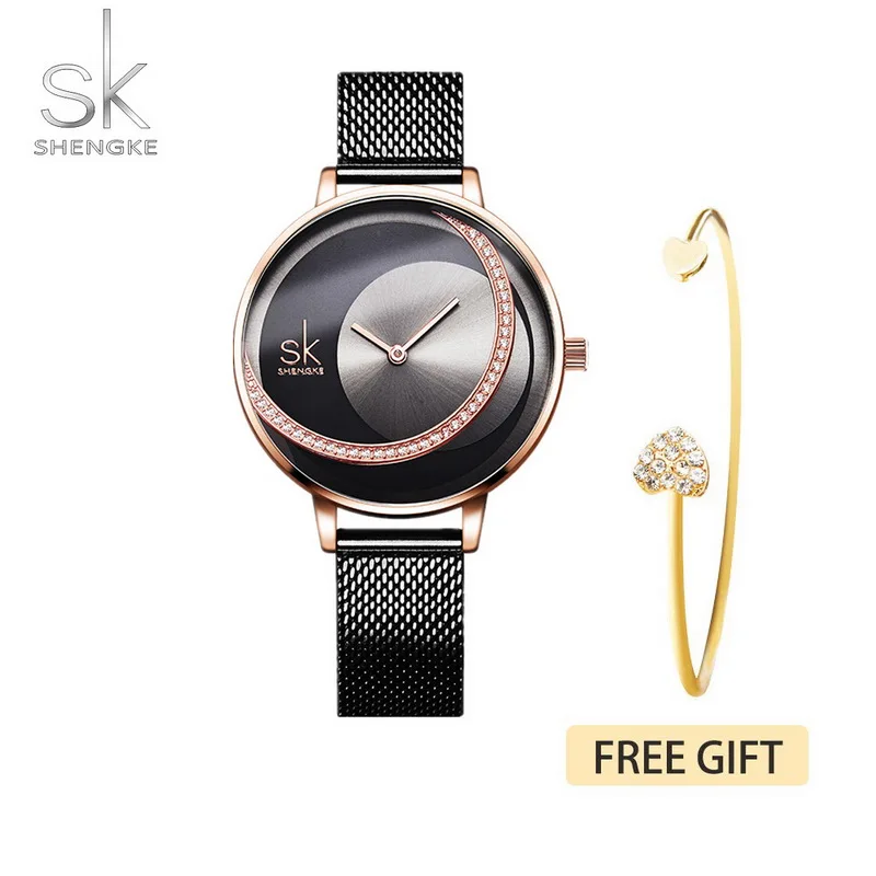 Часы наручные SK женские кварцевые модные роскошные брендовые креативные тонкие