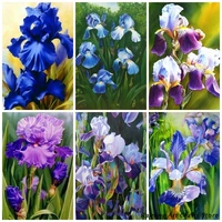 5d diy diamond painting german iris embroidery full round square drill cross stitch kits flower mosaic pictures home decoration