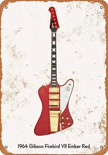 Guitar Art - Vintage Look Metal Sign Wall D&eacute;cor - 1964 Gibs
