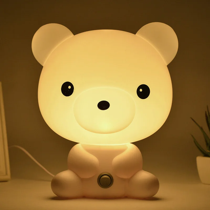 

Night Sleeping Lamp Baby Room Panda/Rabbit/Dog/Bear Cartoon Light Kids Bed Lamp for Gifts US/EU Plug HANW88