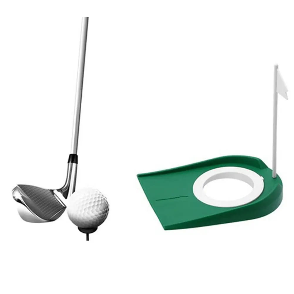 

Indoor Golf Putting Cup With Hole Flag Training Putter Practice Aid Home Yard Outdoor Training Trainer Aids Tool Adjustable Hole