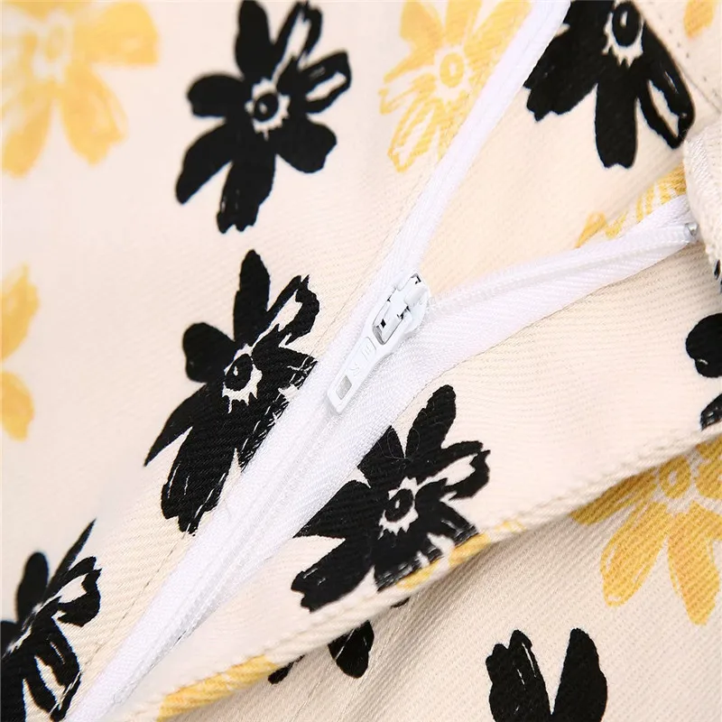 

2021 Za Pants Women Loose High Waist Print Summer Pants Fashion Back Patch Pockets Front Zip Feminine Casual Yellow Trousers