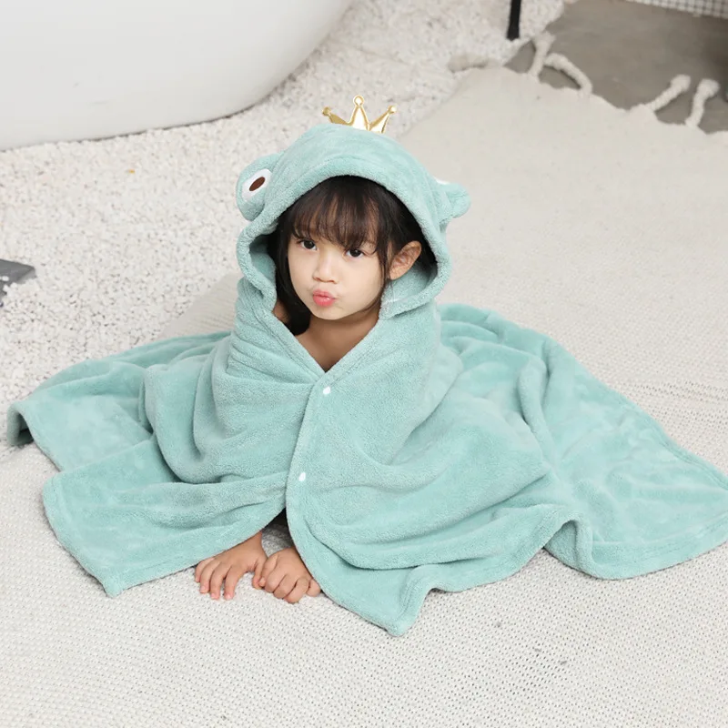 

Coral Velvet Bathrobe for Newborn Household Air-conditioning Blanket Infant Absorbent Bath Towel Cloak Baby Bathing Accessories