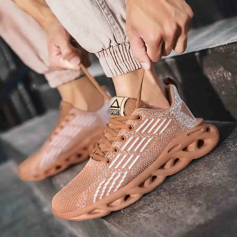 

Comfortable Shoes Men Shoe Breathable Blade Spring Thick Bottom Lace Up Non-Leather Casual Shoes High Quality Fashion Low Top 6v