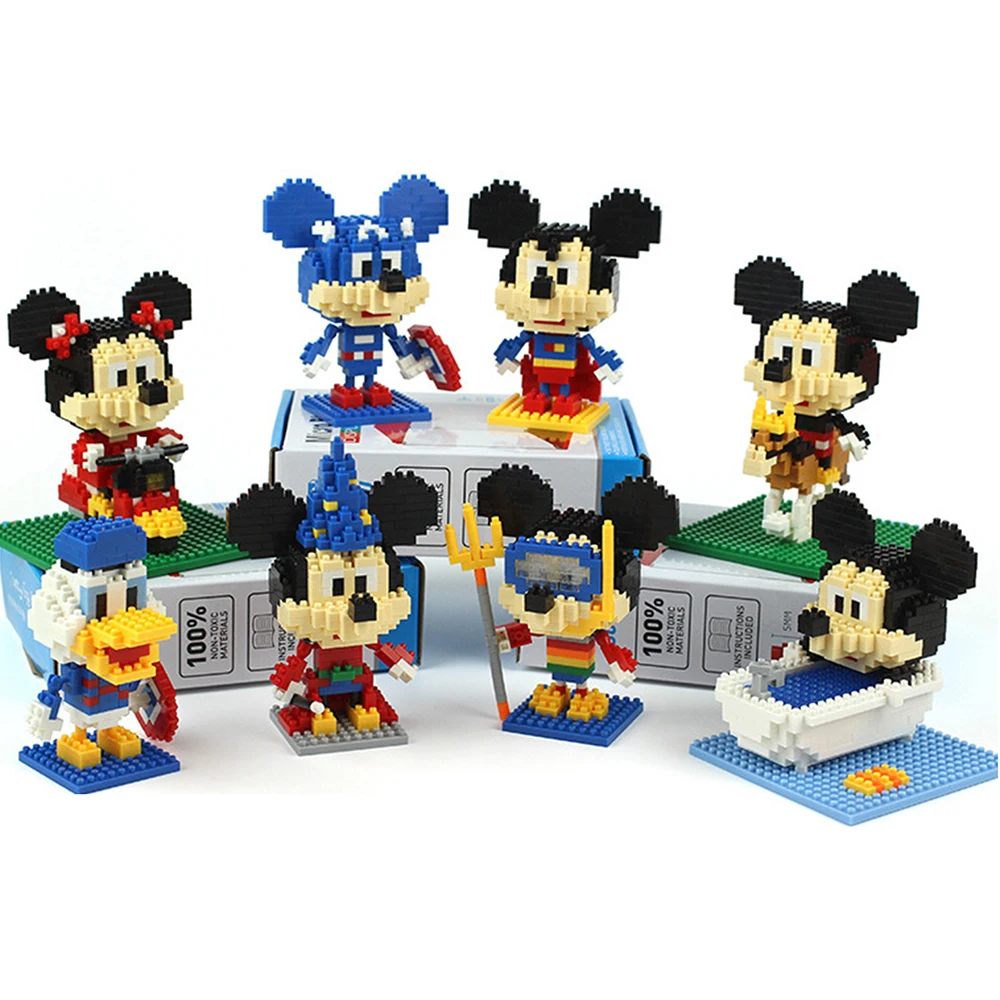 

Disney Micky Cosplay Micro Blocks DIY Building Block Toys Cute marvel Avengers Cartoon Auction Figures Kids Toys for Children