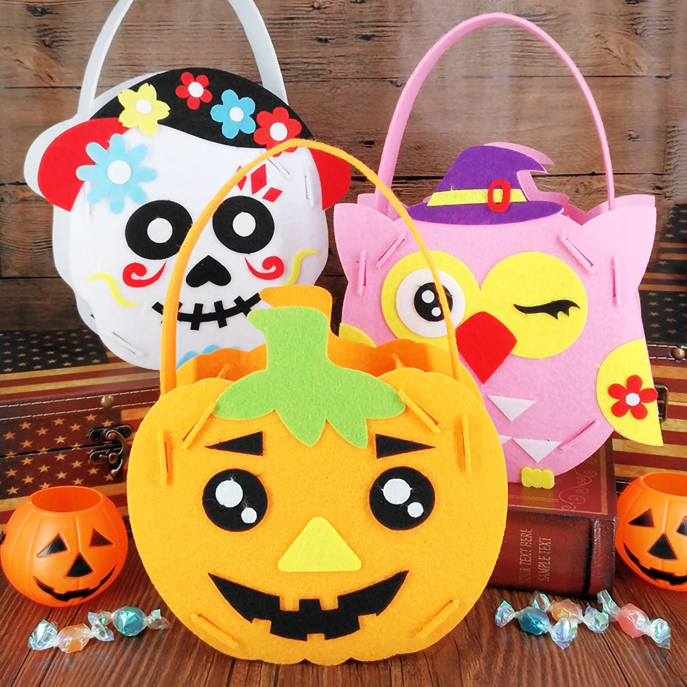

New Durable Halloween Candy Bag Handmade DIY Non-woven Portable Sugar Creative Holiday Material Package Kindergarten Children