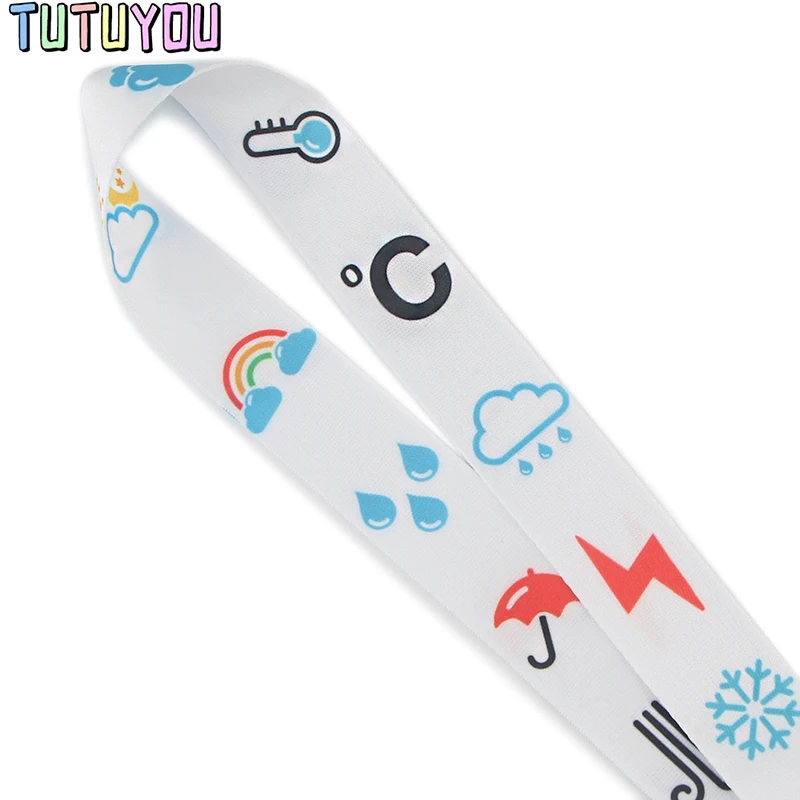 PC1651 Weather Symbol Lanyards для брелка ключей ID Card Pass Gym мобильный телефон USB значок брелок