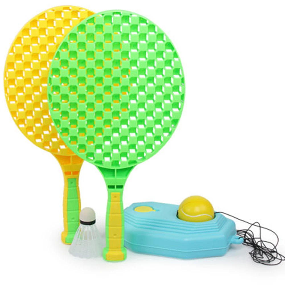 

Self Study Home Indoor Outdoor Sport Reusable Tennis Trainer Set Base Device Two Player Rebound Training Racket Ball Students