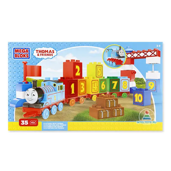 Конструктор Обучающий паровозик Томас Mega Bloks (Мега Блокс)|Блочные конструкторы| |
