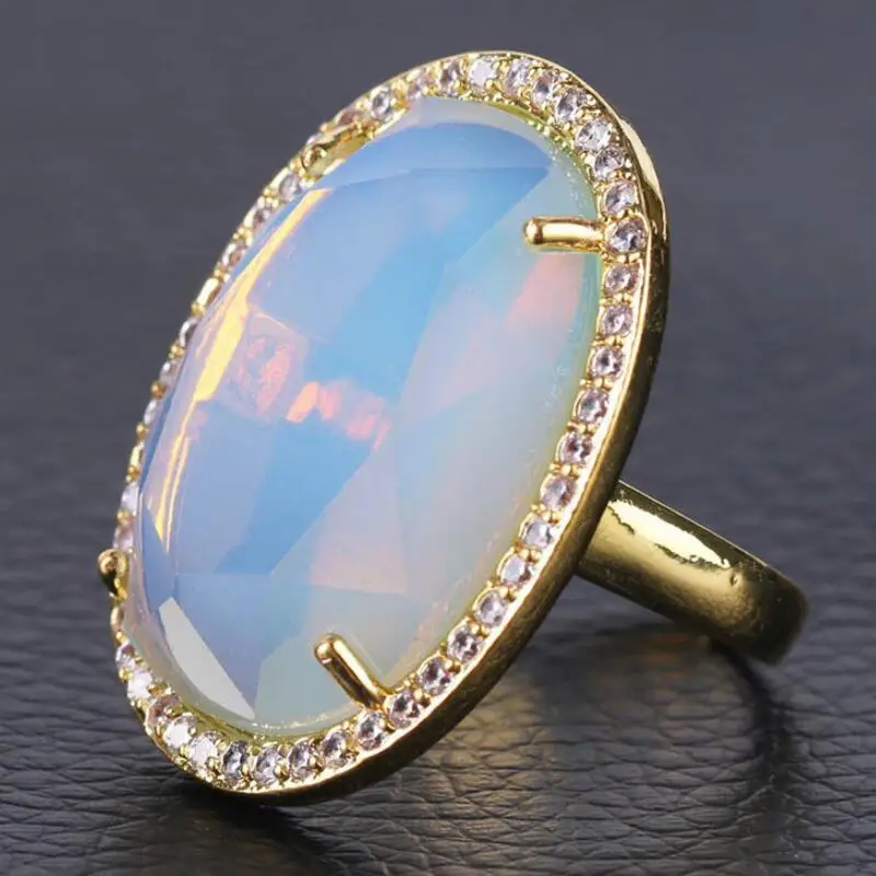 Высокое качество модный Регулируемый натуральный Овальный полудрагоценный