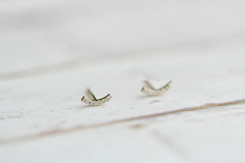 9K твердые золотые серьги гвоздики с кристаллами шипами ювелирные изделия