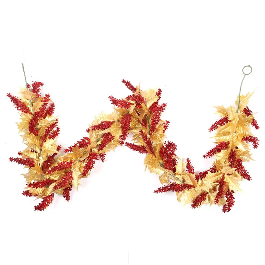 

Гирлянда из ротанга золотого цвета на День Благодарения, Рождество, 1,8 м, гирлянда из ротанга с золотым сорго, украшение для вечеринки, подве...