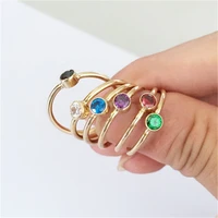14k gold filled birthstone ring 4mm zircon knuckle ring boho gold jewelry anillos mujer minimalistic bohemian ring for women
