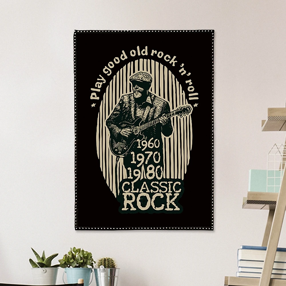 

1960\1970\1980S CLASSIC ROCK Vintage Metal Music Artworks Poster Wall Art Decorative Banner Flag Rock Band Wallpapers Wall Decor