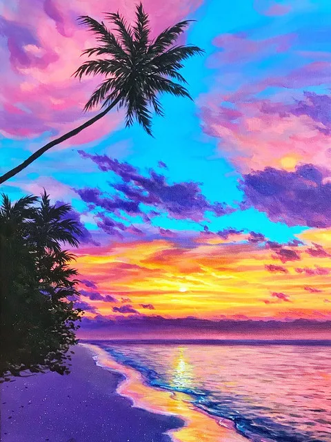 

Diamond Painting Cartoon Scenery Sea Landscape 5d Diy Mosaic Full Square Drill Diamant Of Rhinestone Daimond Embroidery Picture