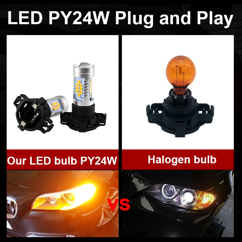 Светодиодсветодиодный сигнасветильник лампы PY24W 5200 5200s 12190NA PY24WNA 2 шт. | Автомобили