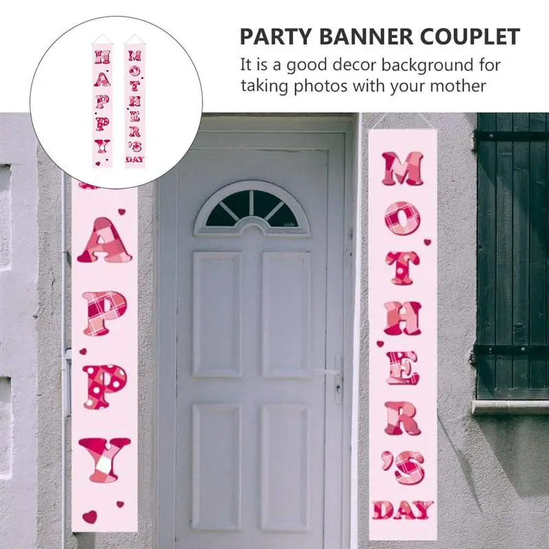 

1 Pair Creative Door Hanging Banners Mother's Day Door Curtains Party Decor