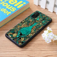 for samsung galaxy aqua and gold peacock stained glass soft tpu border samsung galaxy case