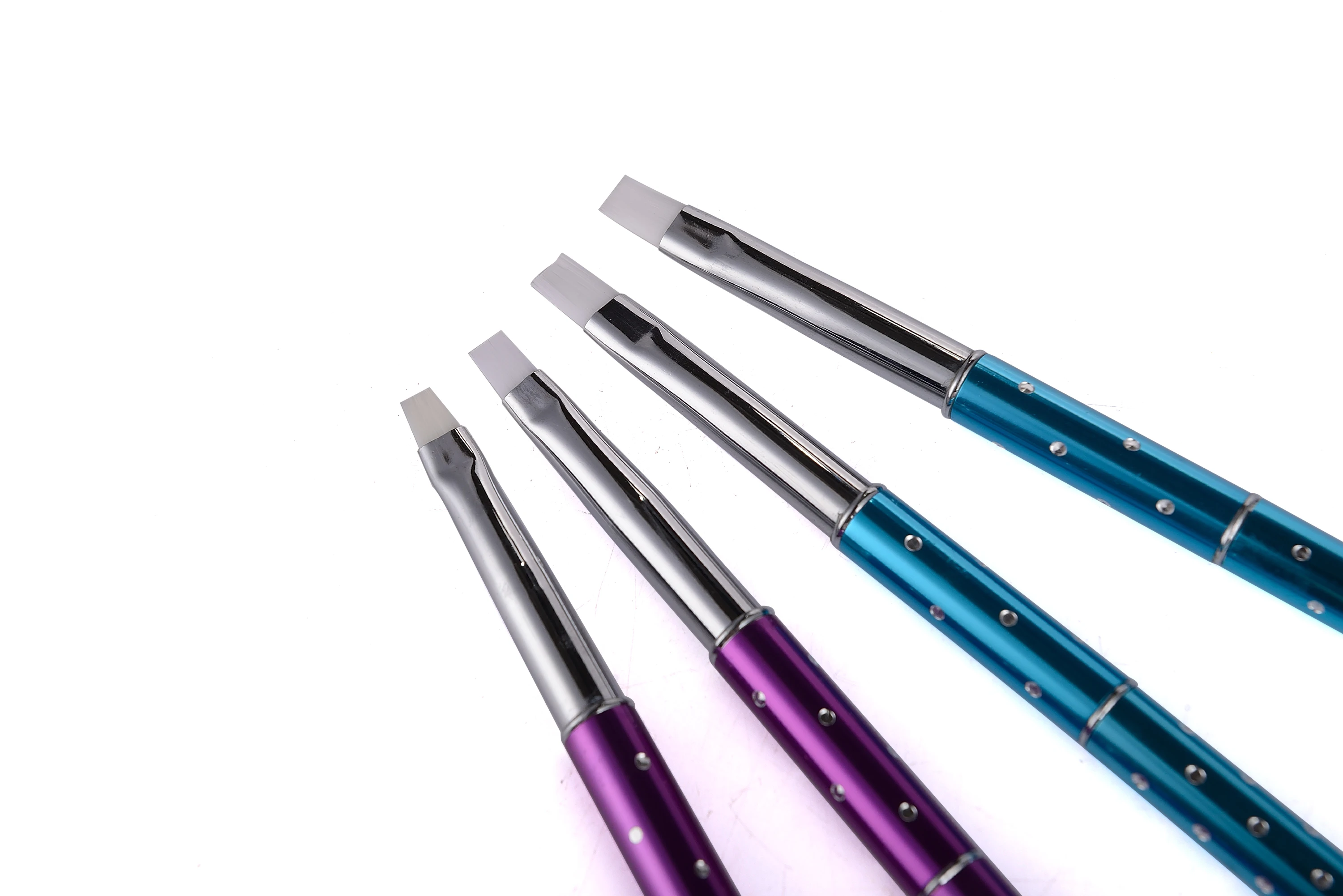 Складная плоская акриловая кисть для дизайна ногтей в горошек #4 #6 #8 кристальная