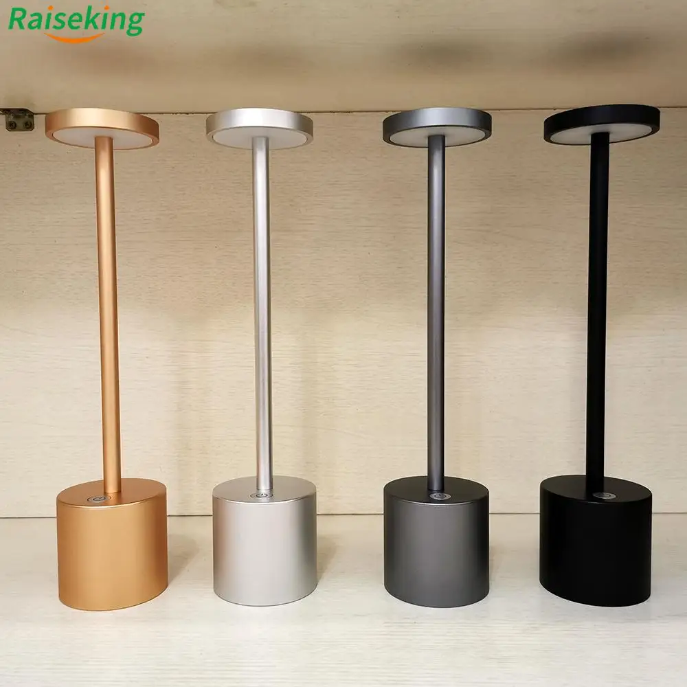 

Hot Selling Aluminium Led Dining Table Lamp Ktv Bar Restaurant Cordless Lamp Light With Rechargeable Battery Built In