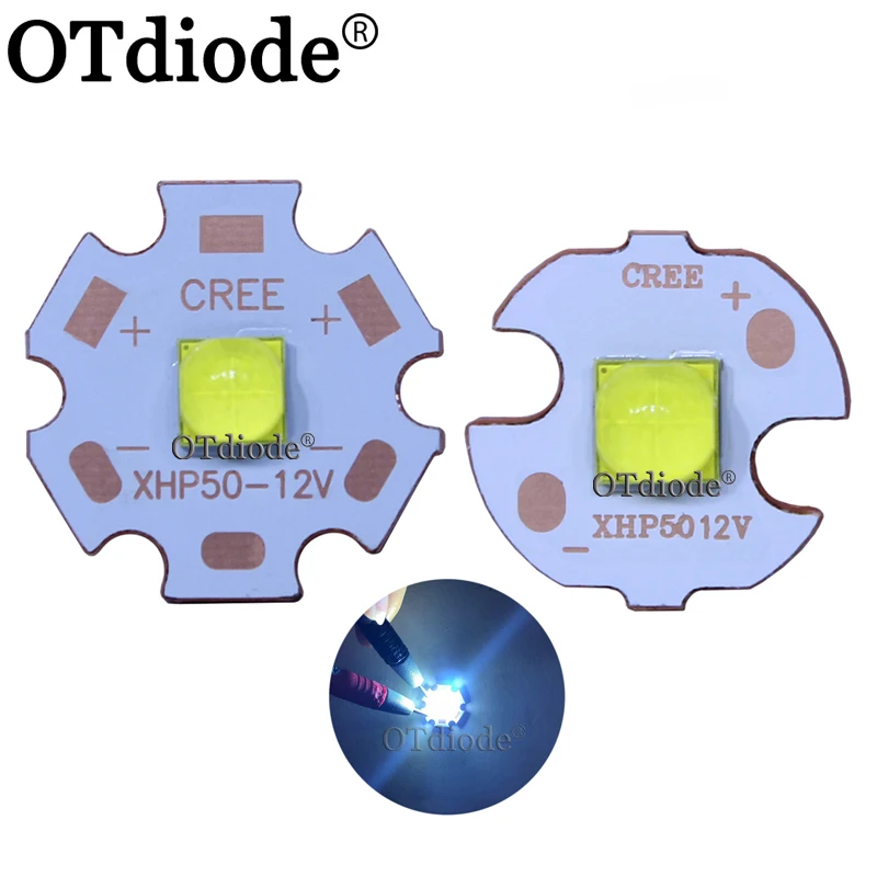 

1-100PCS CREE XHP50.2 XHP50B LED 6V LED 12V LED Cold White 6500K LED Emitter Diode with 16MM 20MM DTP Copper PCB