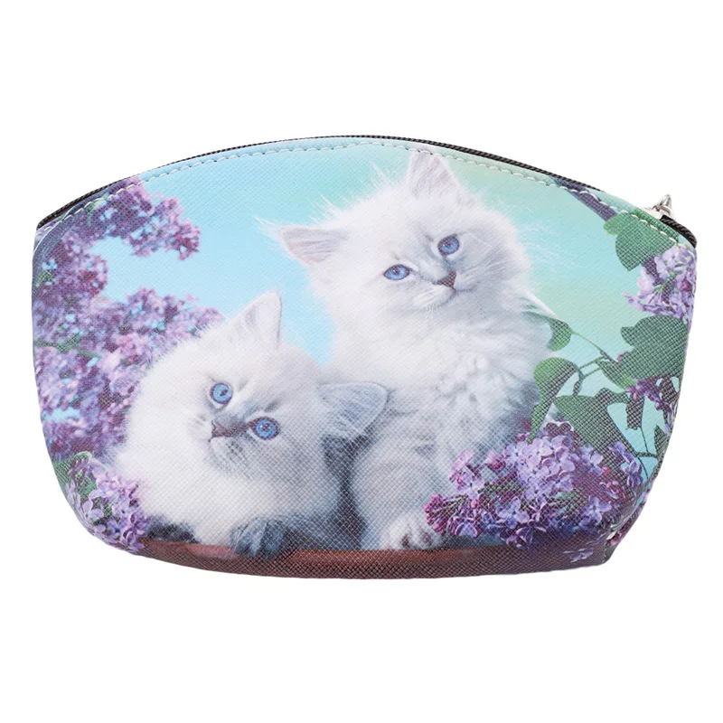 Новинка мужской кошелек кожзам кошка портмоне печати брелок для ключей коробка