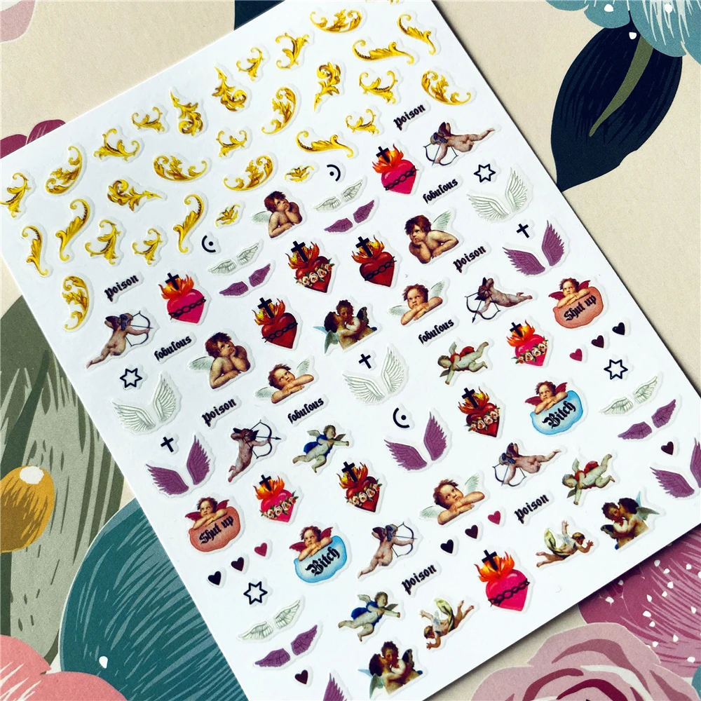 

CA-566 to 615 angel Snake texture Penguin 3D Back glue Nail decal Nail sticker Nail decoration Nail art Nail tool Nail ornament