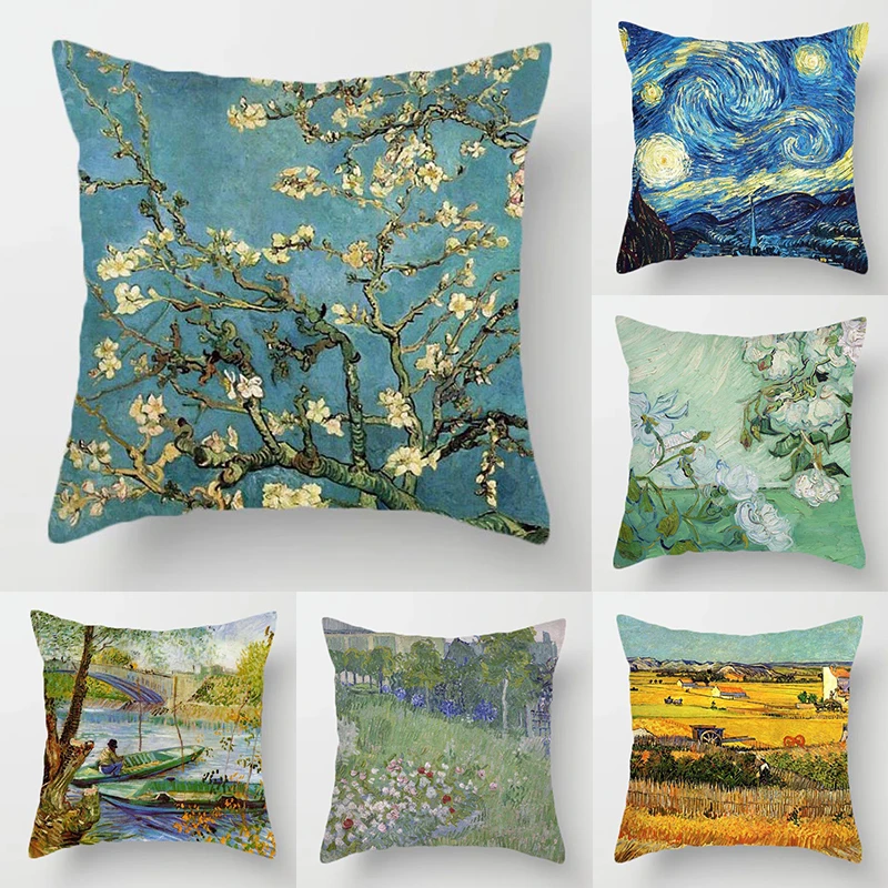 

Завод подушка с пейзажем Гостиная для диванных подушек, наволочки для подушек, автомобиль поясничная Подушка Чехол