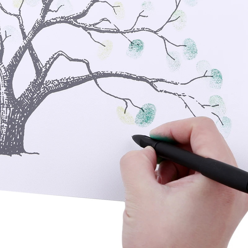 Холст плакат отпечатков пальцев гостевая книга для мальчиков и девочек платье