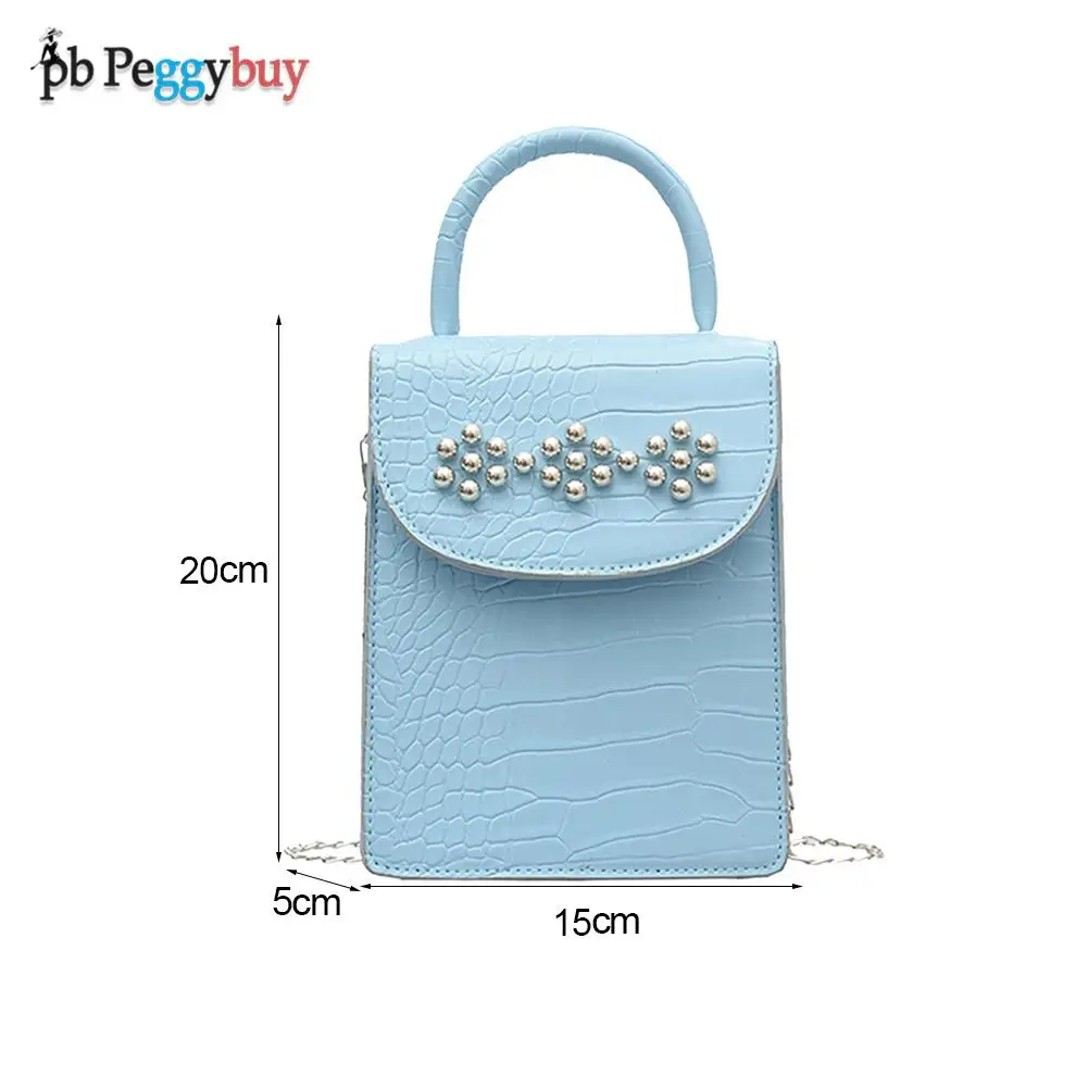 

Girls Shoulder Bags PU Leather Fashion Female Alligator Pattern Print Handbags Tote Solid Shoulder Crossbody Bags