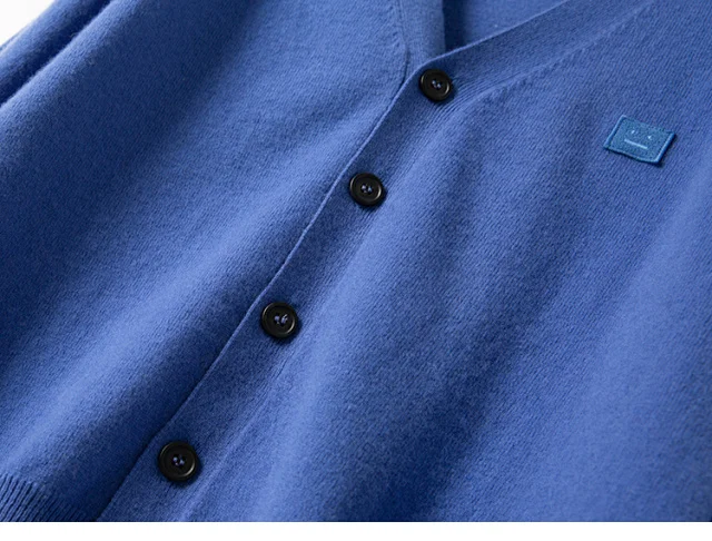 

2021 Fashion Women V-Neck Square Smiley Knitted Cardigan Long Sleeve Ladies Sweater Outwear Top Female Single-Breasted Knitwear