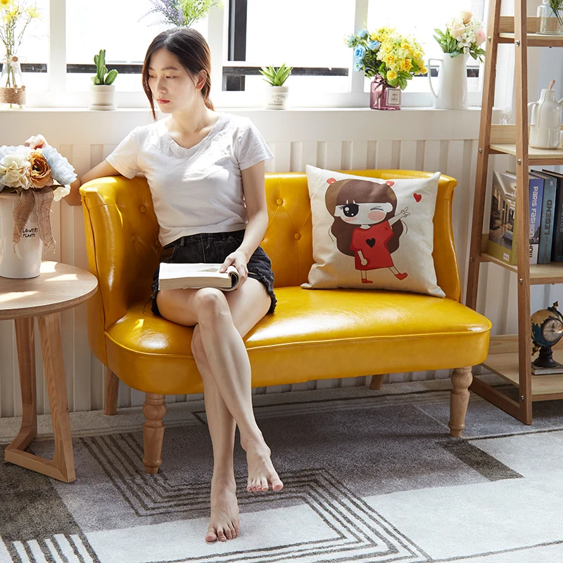 

Nordic simple small family sitting room double little girl little pure and fresh and bedroom balcony sofa sofa