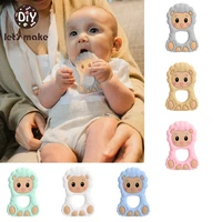 lets make 5pcs silicone baby teethers sheep food grade cute sheep silicone rod childrens goods nurse gift baby teether toys